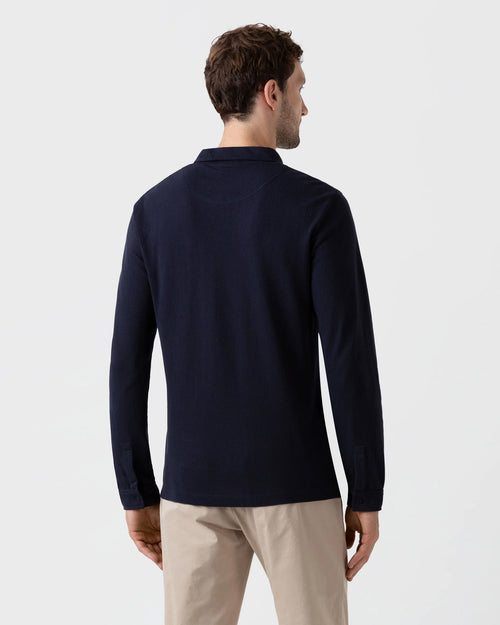 LONG SLEEVE RIVIERA POLO SHIRT / NAVY