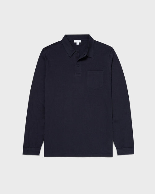 LONG SLEEVE RIVIERA POLO SHIRT / NAVY