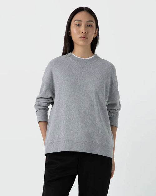 WMN'S LOOPBACK SWEATSHIRT / GREY MELANGE