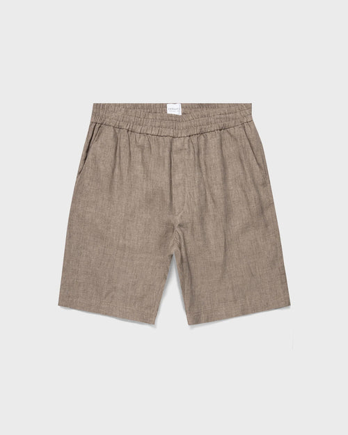 LINEN DRAWSTRING SHORT / DARK SAND