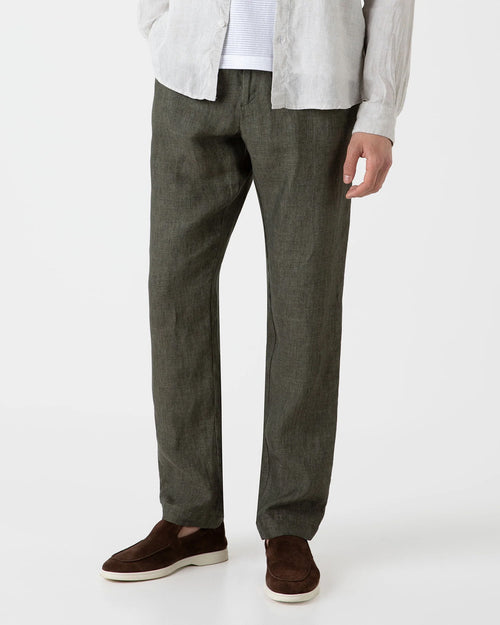 LINEN DRAWSTRING TROUSER / LIGHT KHAKI