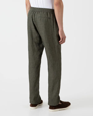 LINEN DRAWSTRING TROUSER / LIGHT KHAKI