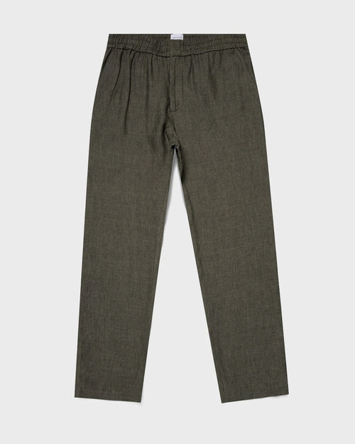 LINEN DRAWSTRING TROUSER / LIGHT KHAKI