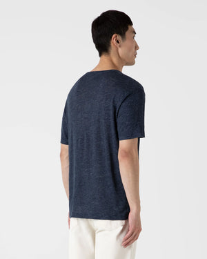 LINEN T-SHIRT / NAVY MELANGE