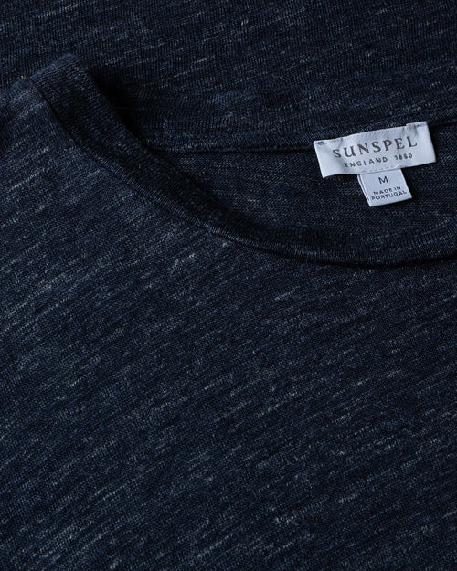 LINEN T-SHIRT / NAVY MELANGE