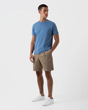 PLEATED TWILL SHORT / DARK STONE