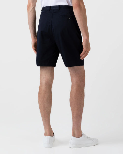 PLEATED TWILL SHORT / NAVY