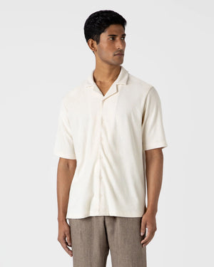 TOWELLING CAMP COLLAR SHIRT / UNDYED