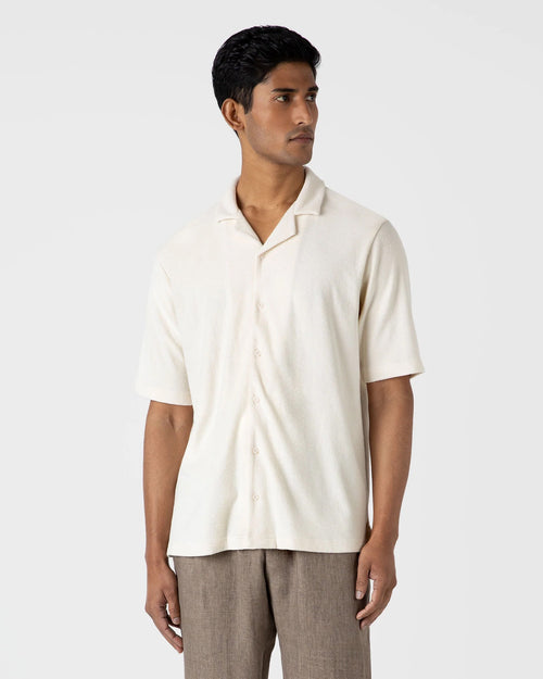 TOWELLING CAMP COLLAR SHIRT / UNDYED