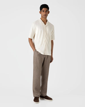 TOWELLING CAMP COLLAR SHIRT / UNDYED