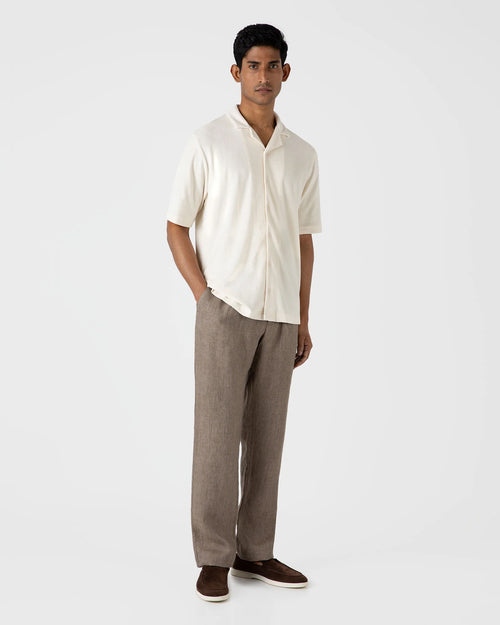 TOWELLING CAMP COLLAR SHIRT / UNDYED