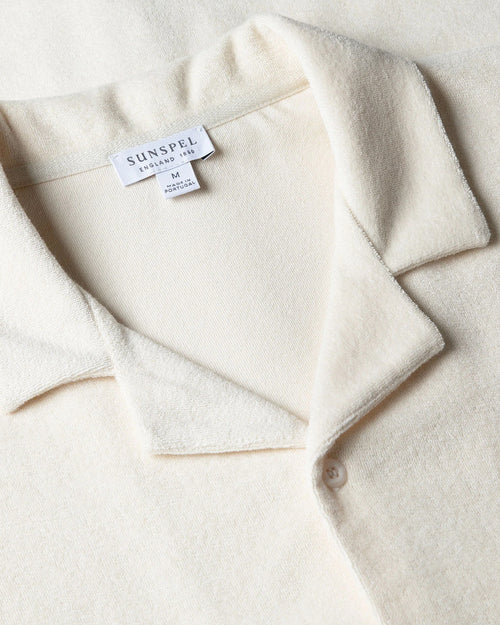 TOWELLING CAMP COLLAR SHIRT / UNDYED