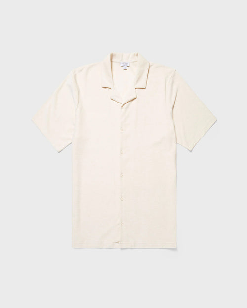 TOWELLING CAMP COLLAR SHIRT / UNDYED