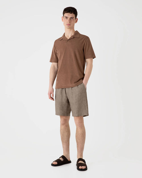 TOWELLING POLO SHIRT / DARK SAND