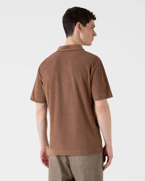 TOWELLING POLO SHIRT / DARK SAND