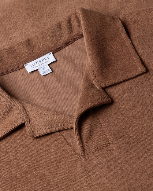 TOWELLING POLO SHIRT / DARK SAND