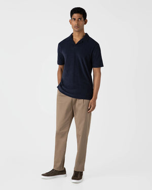 TOWELLING POLO SHIRT / NAVY