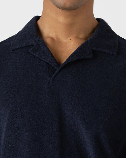 TOWELLING POLO SHIRT / NAVY