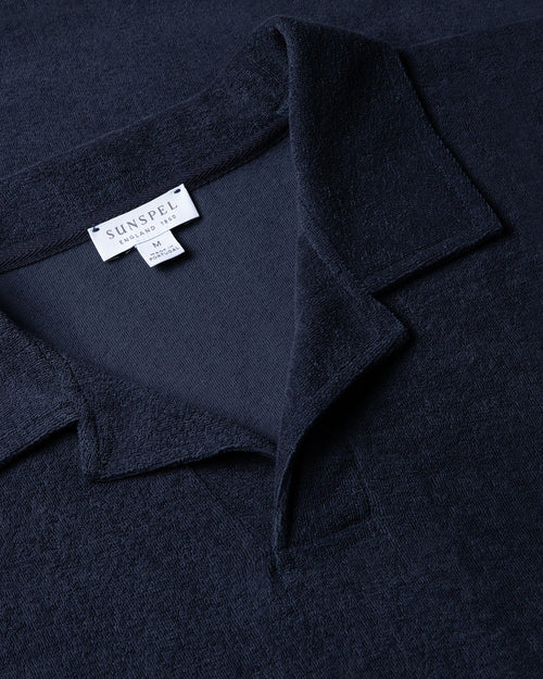 TOWELLING POLO SHIRT / NAVY