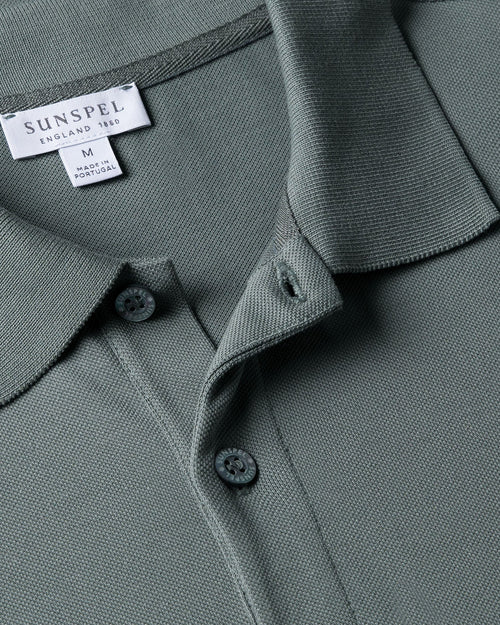 PIQUÉ POLO SHIRT / SMOKE GREEN