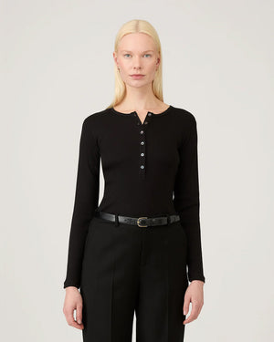 RIB HENLEY / BLACK