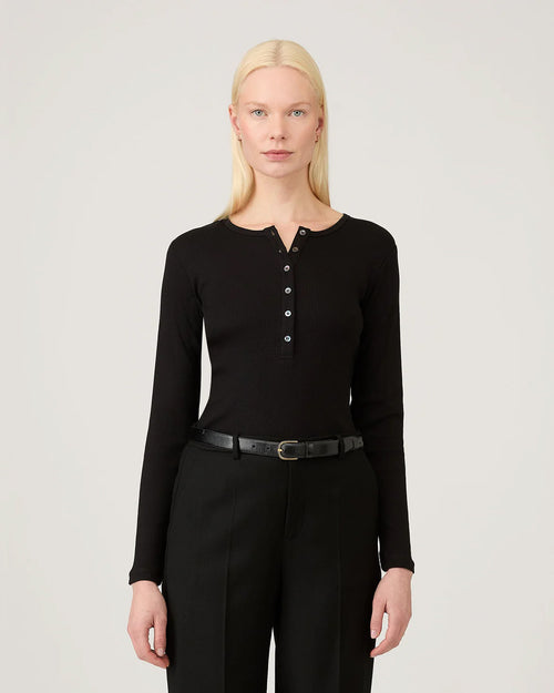 RIB HENLEY / BLACK