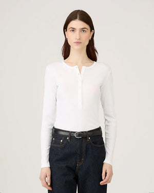 RIB HENLEY / WHITE