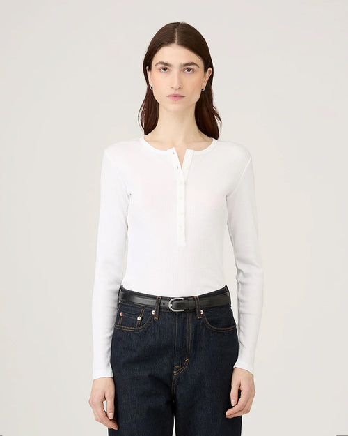 RIB HENLEY / WHITE