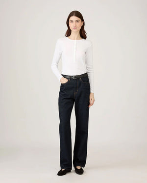 RIB HENLEY / WHITE