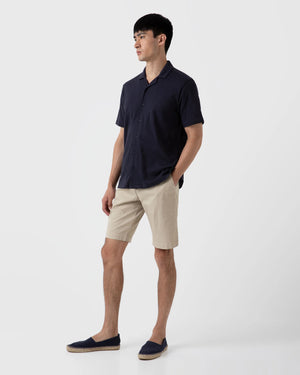 STRETCH COTTON CHINO SHORTS / LIGHT STONE