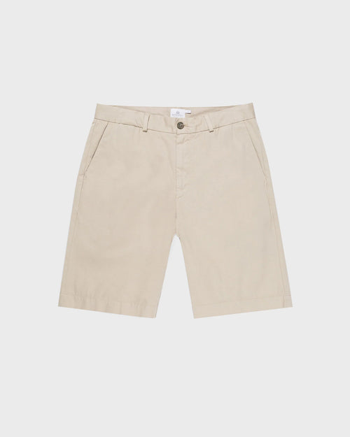 STRETCH COTTON CHINO SHORTS / LIGHT STONE