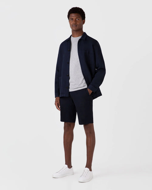 STRETCH COTTON CHINO SHORTS / NAVY