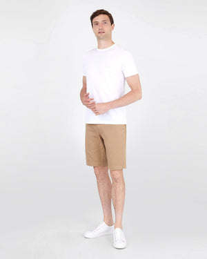 STRETCH COTTON CHINO SHORTS / STONE