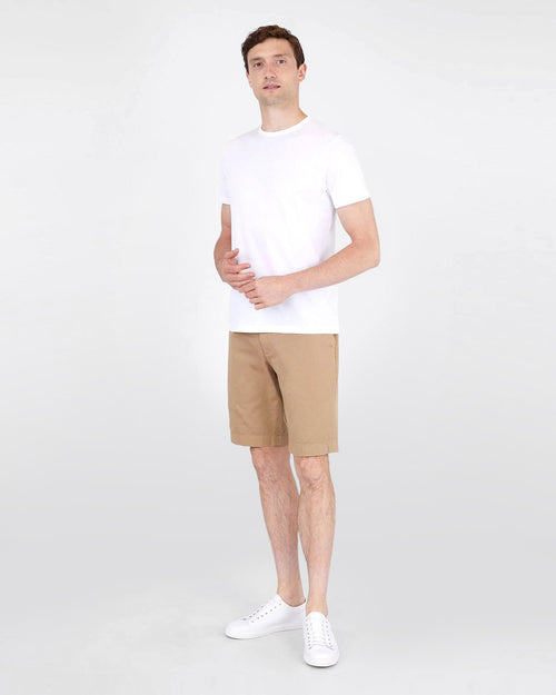 STRETCH COTTON CHINO SHORTS / STONE