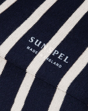 STRIPE COTTON SOCK / NAVY ARCHIVE WHITE