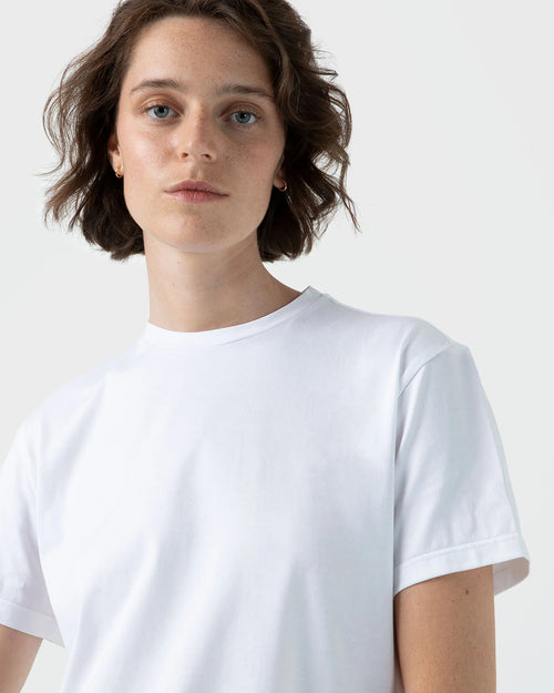 BOY-FIT CREW NECK T-SHIRT / WHITE