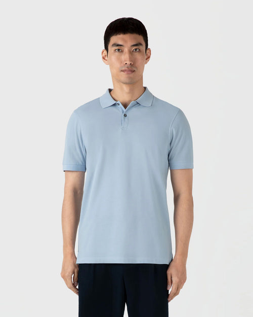 PIQUÉ POLO SHIRT / BLUE MIST