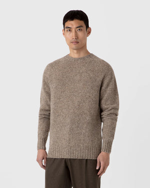 SHETLAND CREW NECK / OATMEAL MELANGE