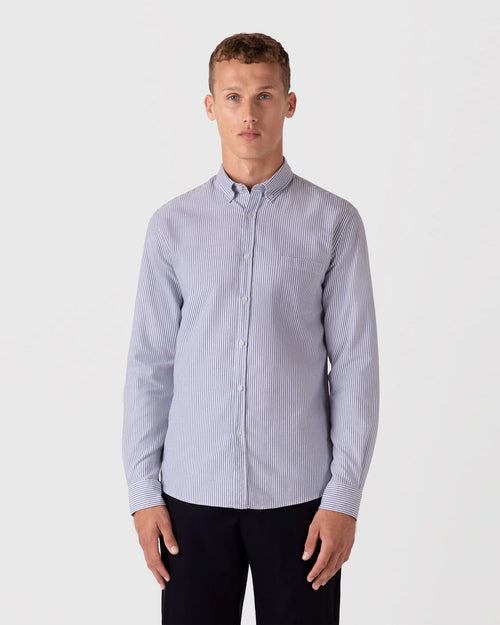 OXFORD STRIPE SHIRT / WHITE NAVY OXFORD STRIPE