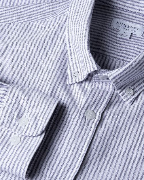 OXFORD STRIPE SHIRT / WHITE NAVY OXFORD STRIPE