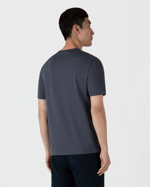 REGULAR FIT JERSEY T-SHIRT / SLATE BLUE