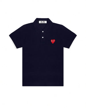 T006 UNISEX RED HEART POLO SHIRT / NAVY