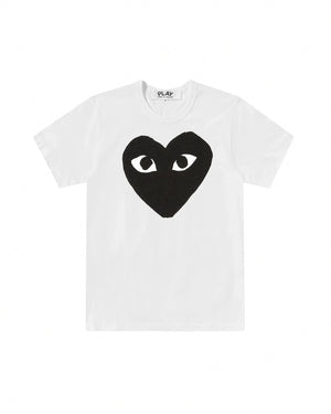 T070 UNISEX BLACK HEART T-SHIRT / WHITE BLACK