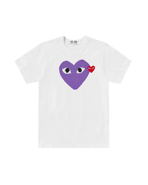 T106 UNISEX BIG PURPLE HEART T-SHIRT / WHITE