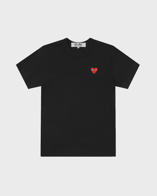 T108 MENS RED HEART T-SHIRT / BLACK