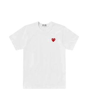 T108 MENS RED HEART T-SHIRT / WHITE