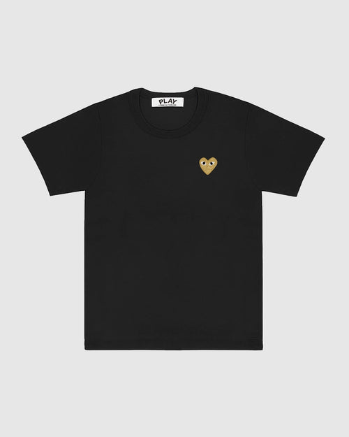 T216 UNISEX GOLD HEART T-SHIRT / BLACK