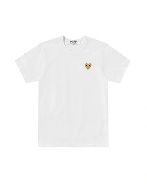 T216 UNISEX GOLD HEART T-SHIRT / WHITE