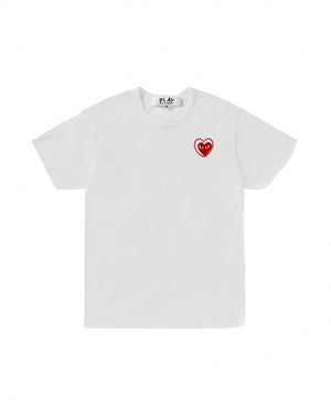 T802 UNISEX METALSTONE RED HEART T-SHIRT / WHITE