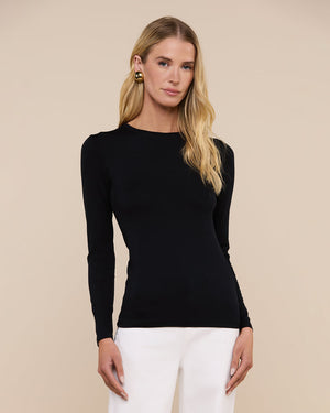 TESS LONG SLEEVE TEE / BLACK JERSEY